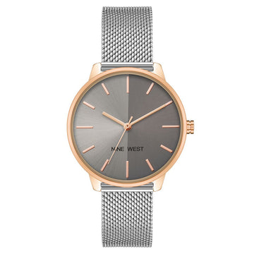 Nine West Gray Stainless Steel Bracelet Watch