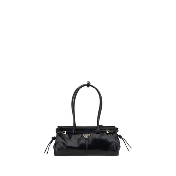 Prada Black Calf Leather Bos Taurus Shoulder Bag