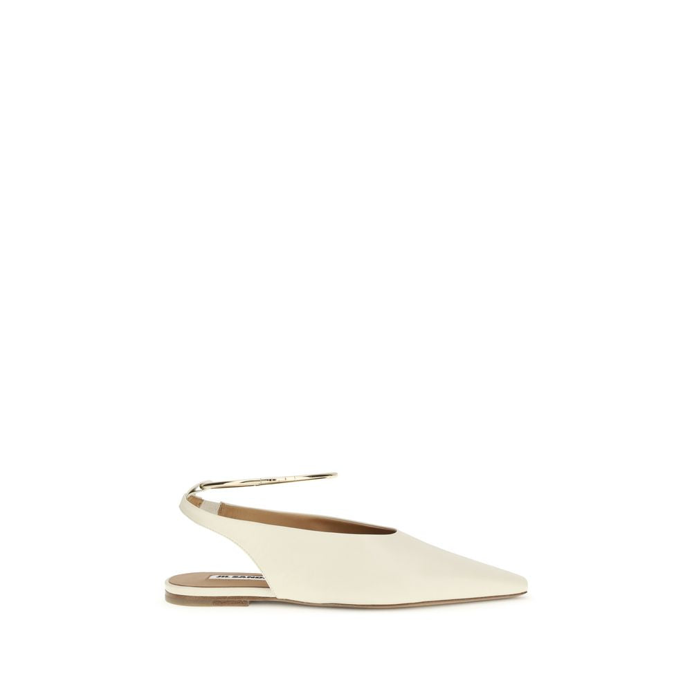 Jil Sander Cream Goatskin Mules
