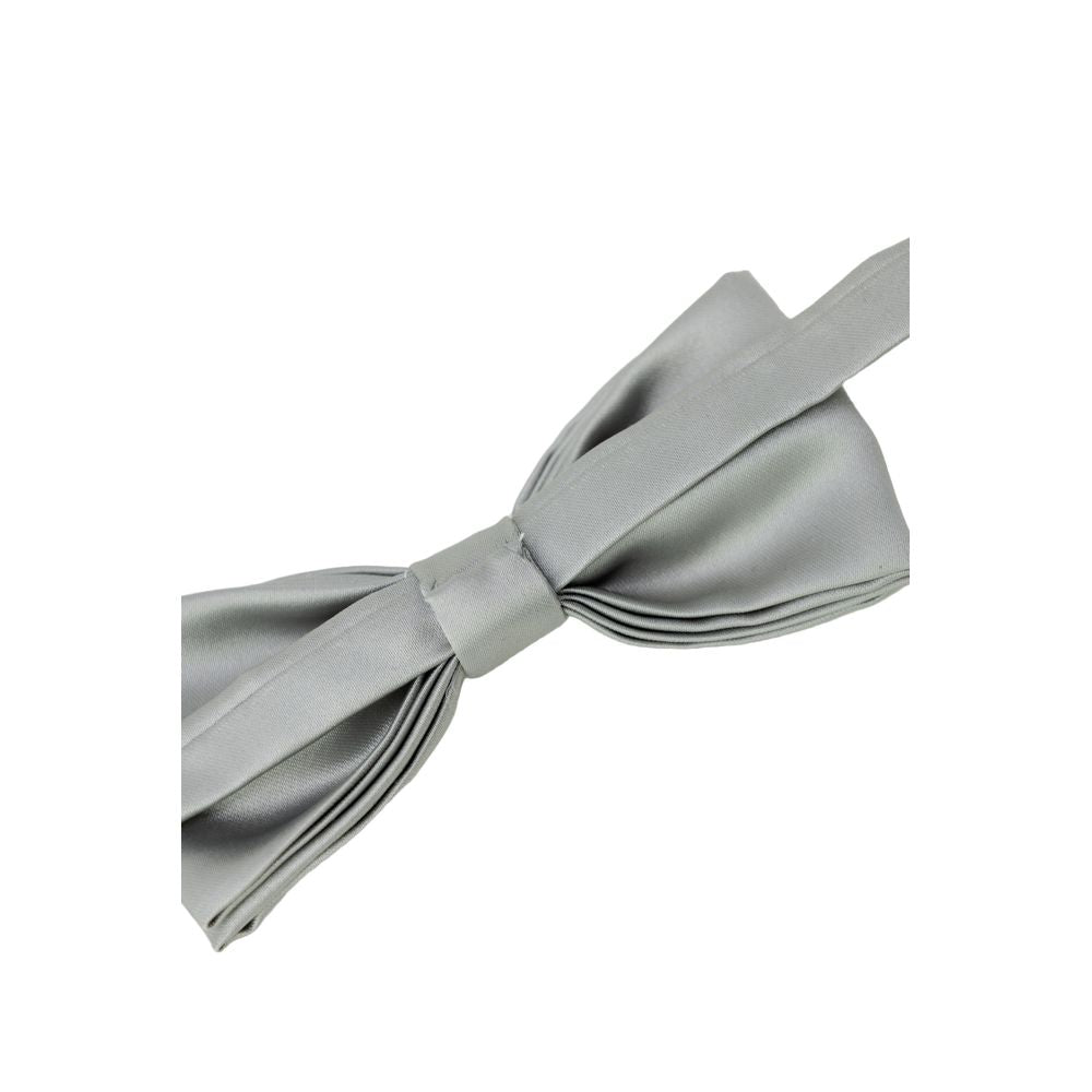 Punto Sella Cravatte Gray Silk Bowtie