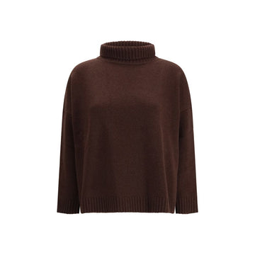 Max Mara Brown Fleece Wool Turtleneck