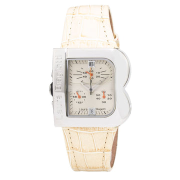 Laura Biagiotti Beige Leather Dress Watch