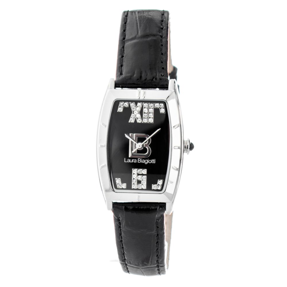 Laura Biagiotti Black Leather Dress Watch