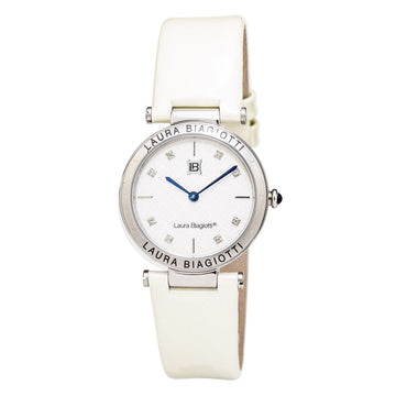 Laura Biagiotti Beige Leather Dress Watch