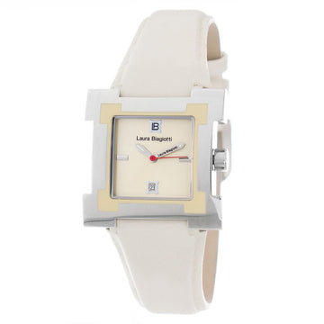 Laura Biagiotti Beige Leather Dress Watch