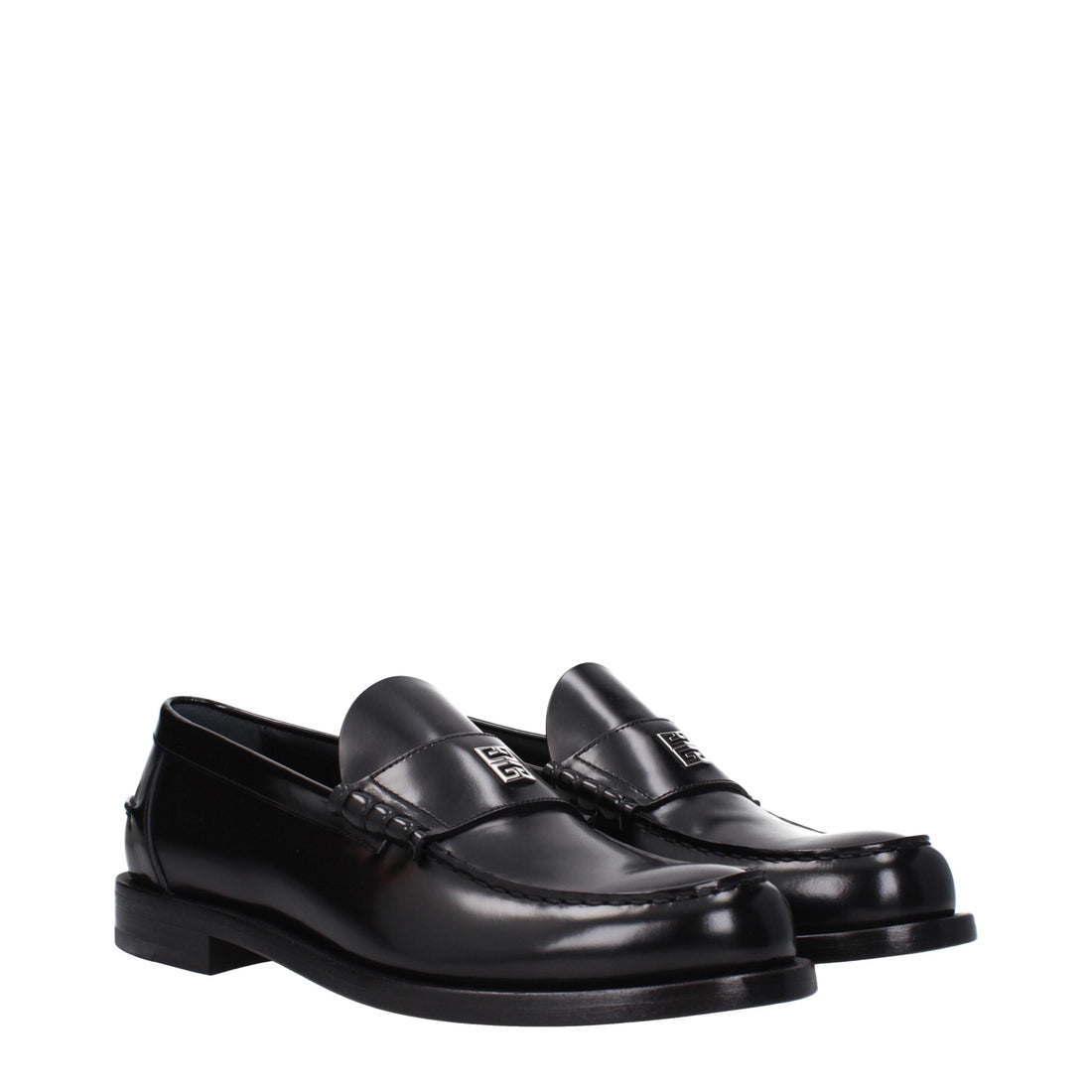 Givenchy Black Leather Slip-On Loafers
