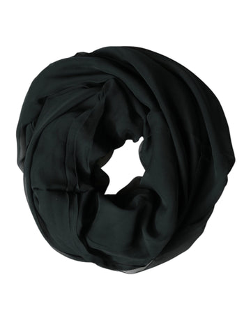 Dolce & Gabbana Dark Green Stole Silk Neck Wrap Shawl  Scarf