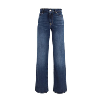 7FOR Blue Cotton Bootcut Jeans