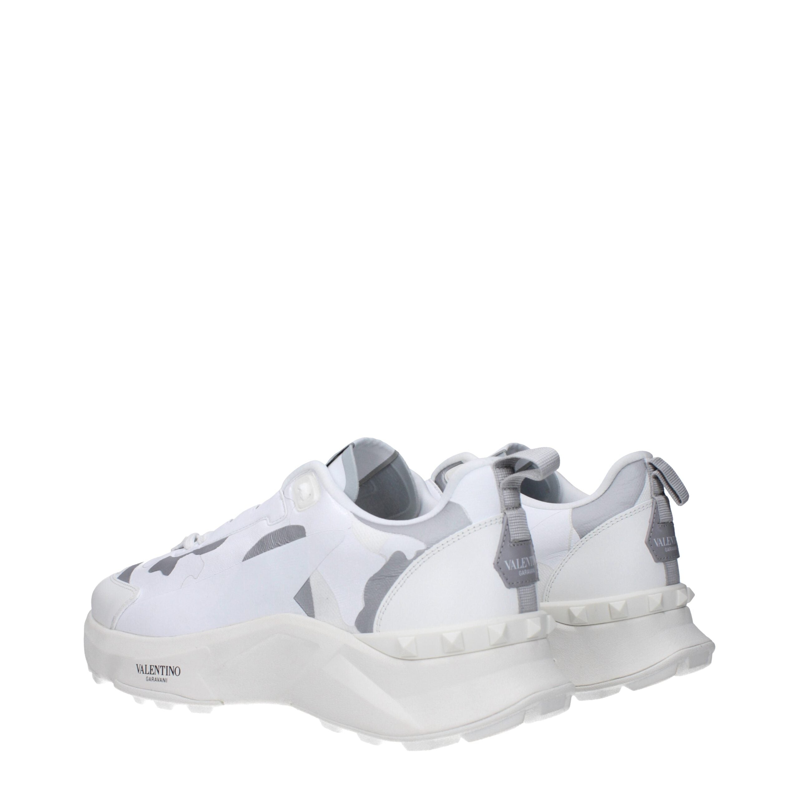 Valentino Garavani White Fabric Athletic Sneakers