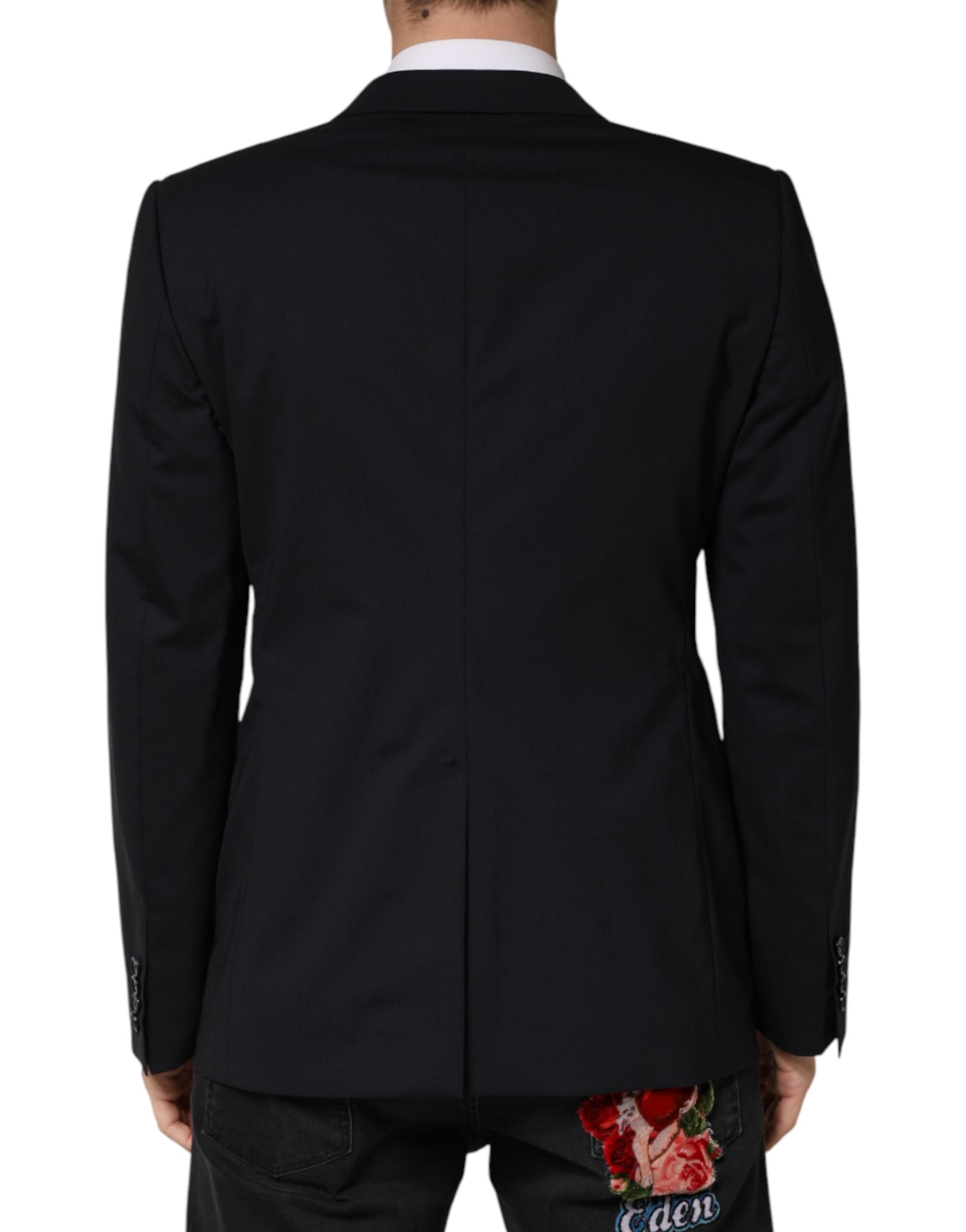 Dolce & Gabbana Black Wool Single Breasted 2 Button Blazer