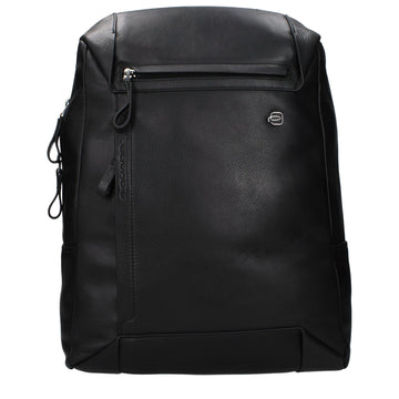 Piquadro Black Leather Backpack