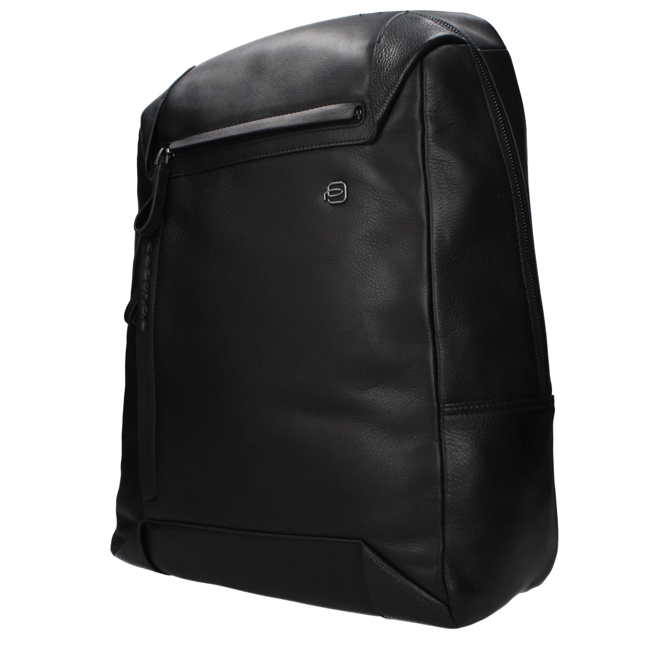 Piquadro Black Leather Backpack