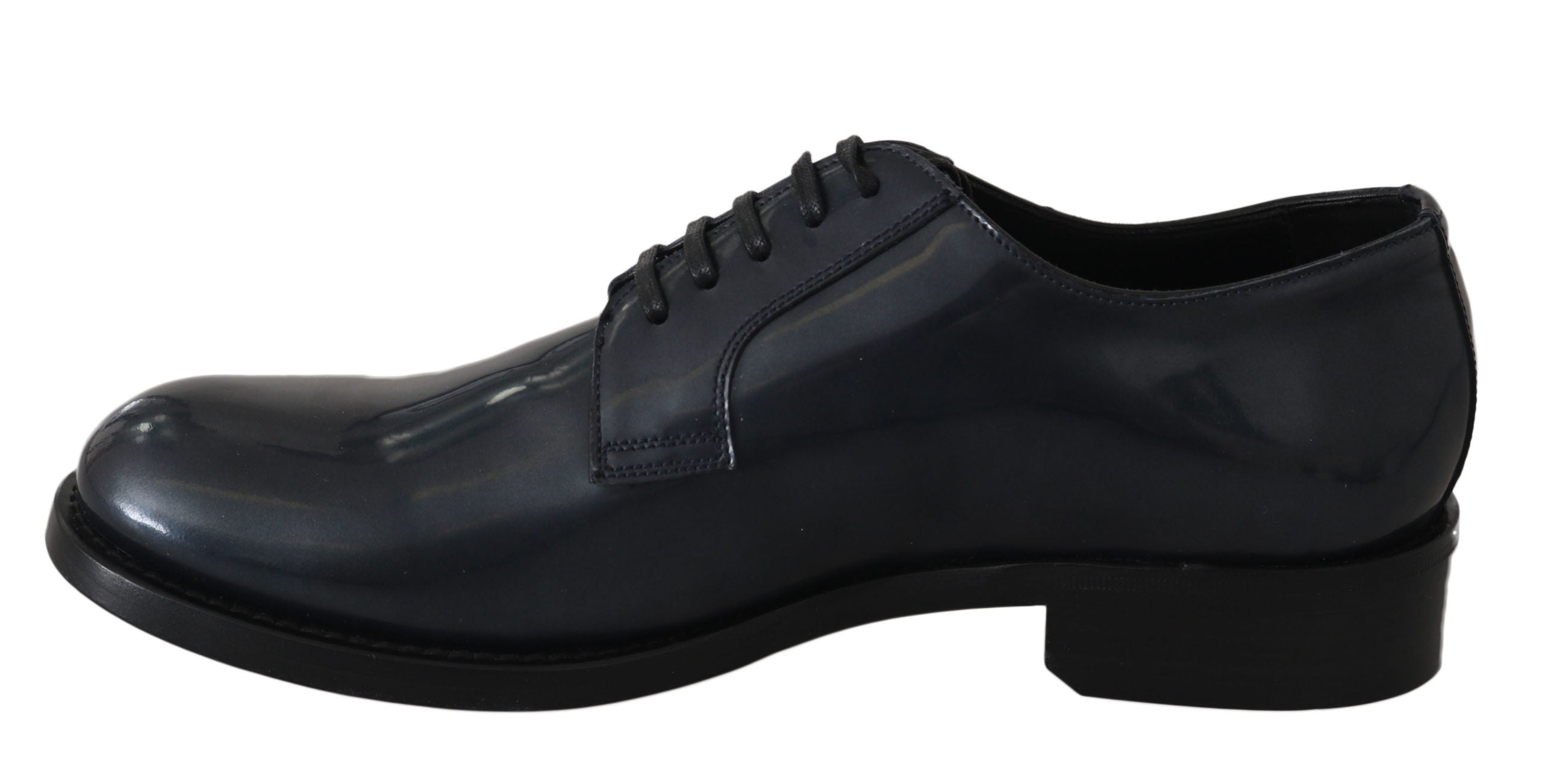 Dolce & Gabbana Blue Leather Derby Dress Formal Shoes - Whispers Of Wisdom Clothing