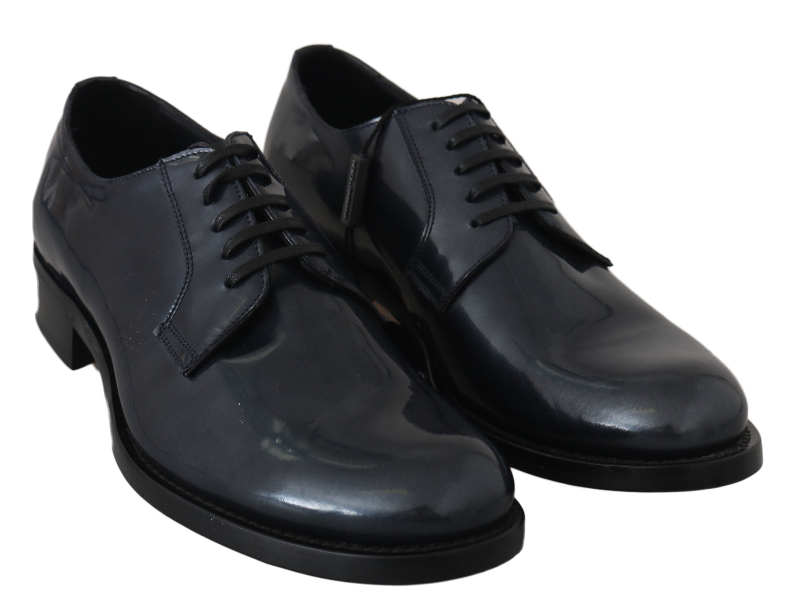Dolce & Gabbana Blue Leather Derby Dress Formal Shoes - Whispers Of Wisdom Clothing