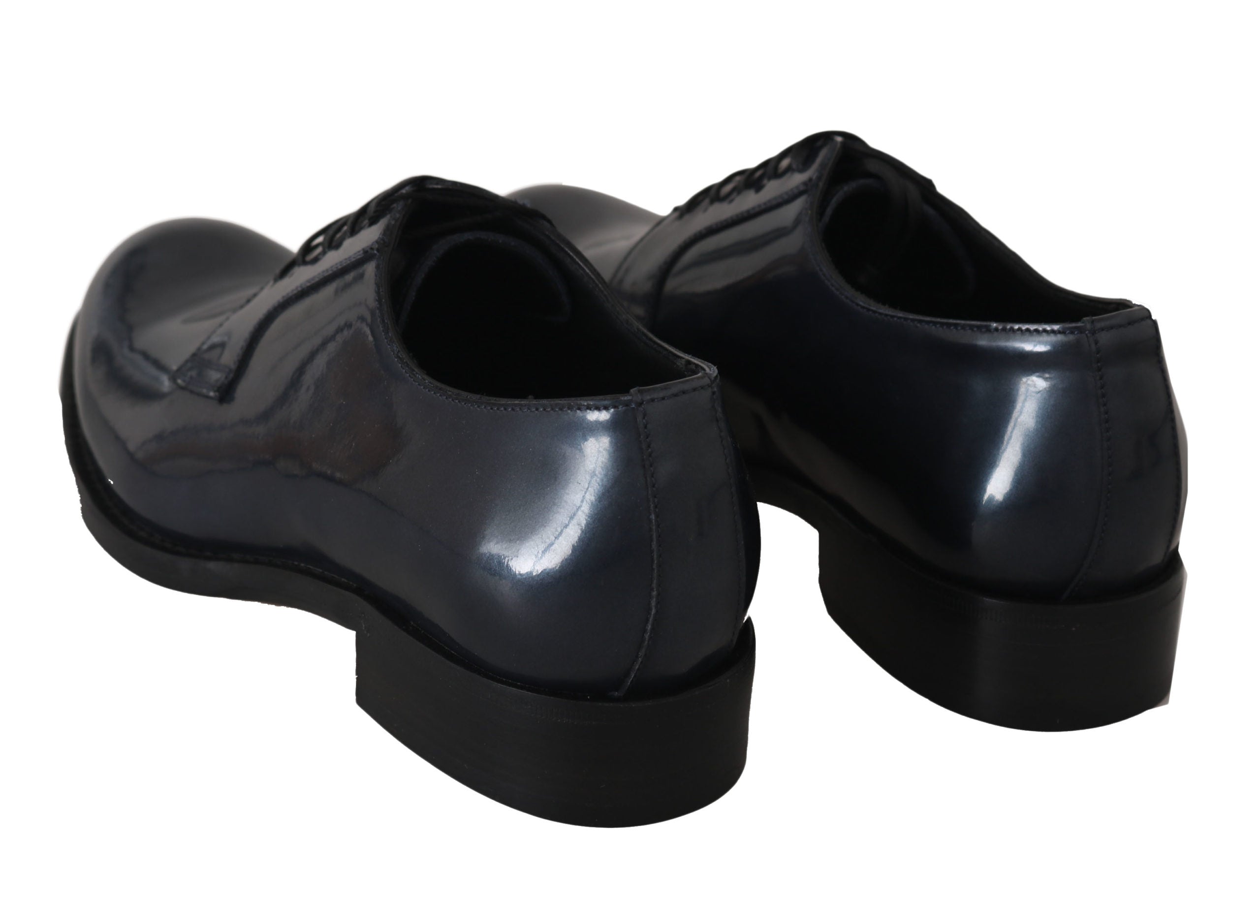 Dolce & Gabbana Blue Leather Derby Dress Formal Shoes - Whispers Of Wisdom Clothing