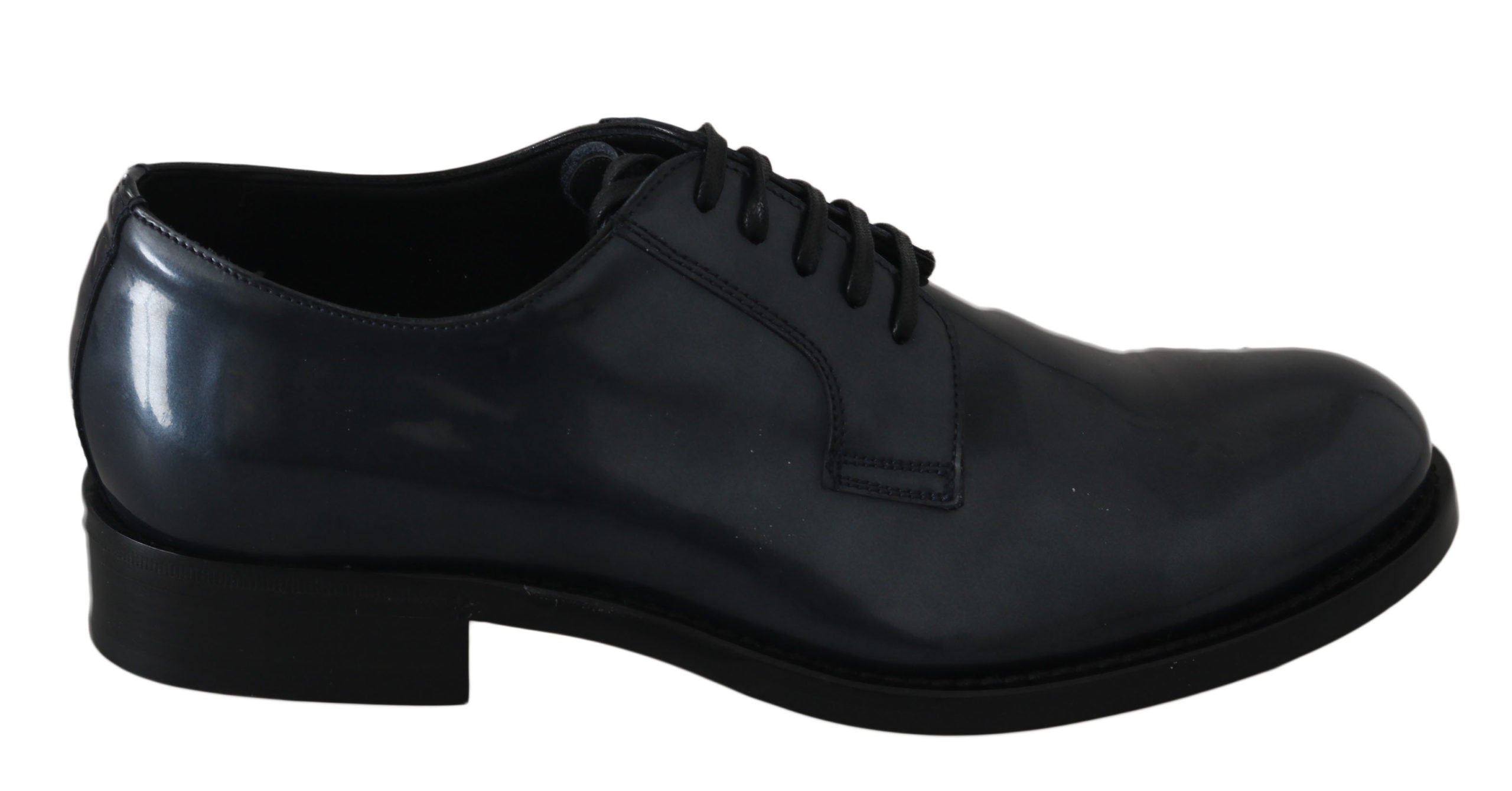 Dolce & Gabbana Blue Leather Derby Dress Formal Shoes - Whispers Of Wisdom Clothing
